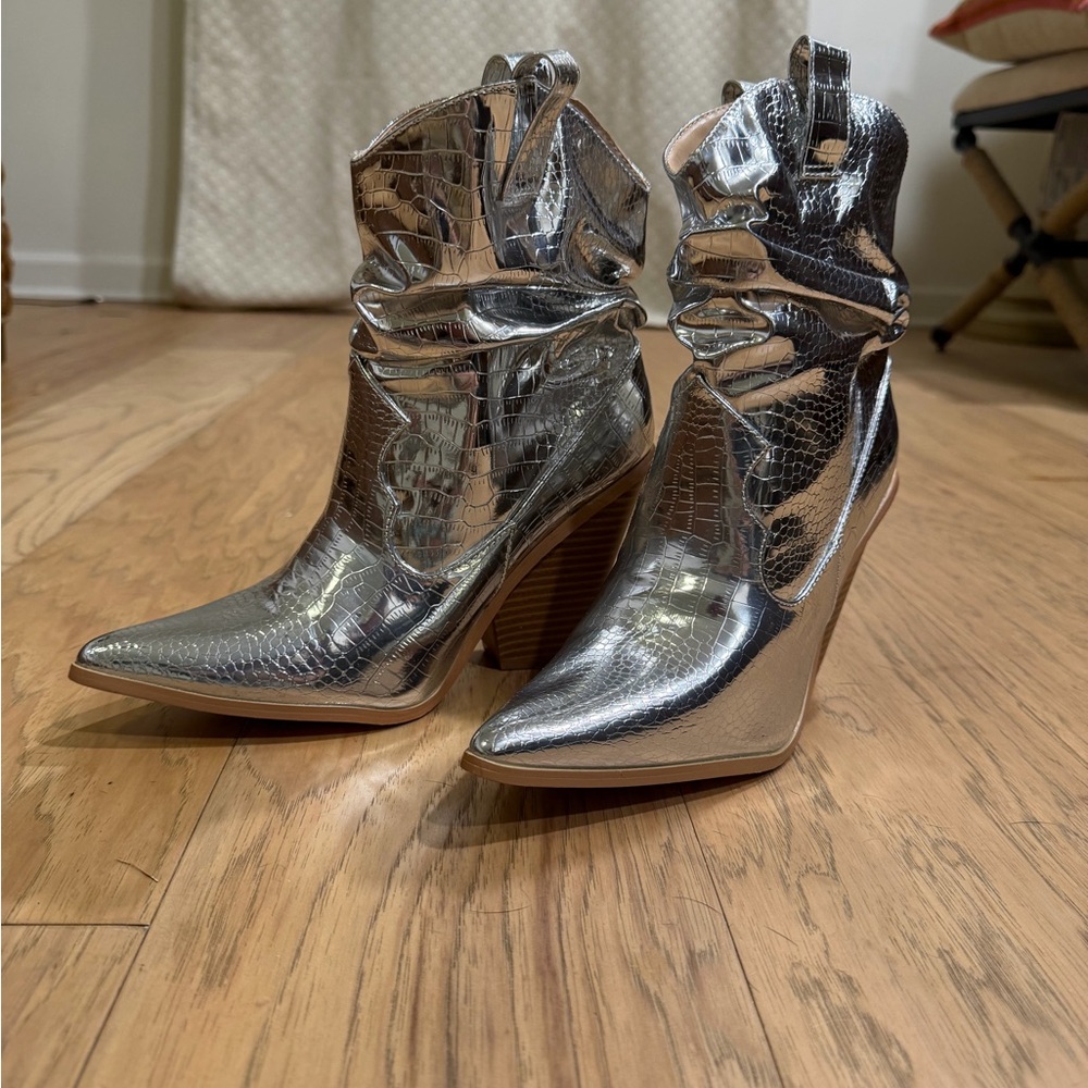 Cape Robbin Metallic Silver Western Boots